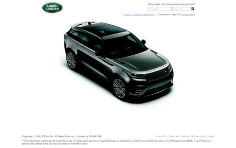 Chase - Land Rover PL - Login Page
