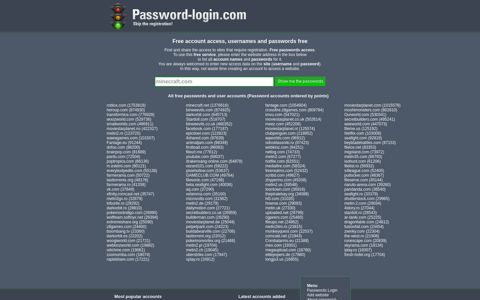 password-login.com: Free passwords and user accounts ...