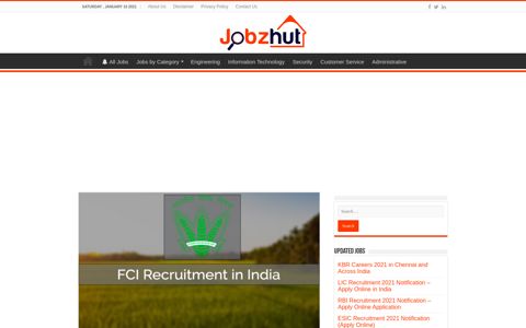FCI Recruitment 2020 Notification (Apply Online) - Jobzhut.com