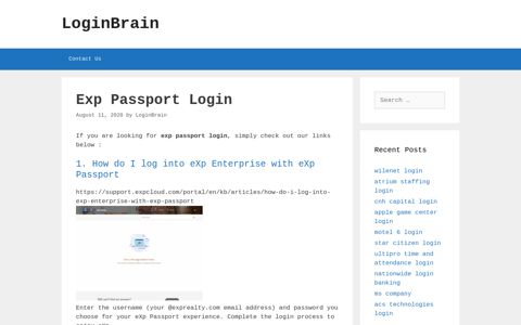 exp passport login - LoginBrain