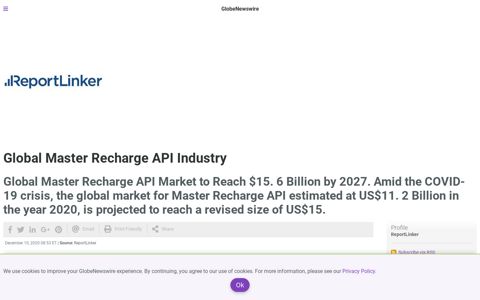 Global Master Recharge API Industry - Globe Newswire
