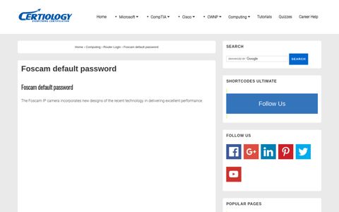 Foscam Default Password: What Is the Default Login ...