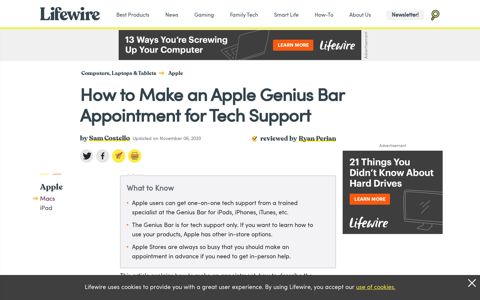 How to Make an Apple Genius Bar Appointment - Lifewire
