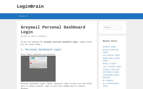Greymail Personal Dashboard - Personal Dashboard Login