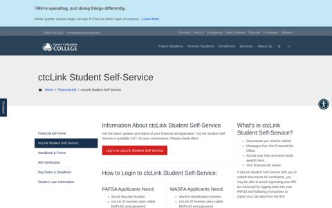 ctcLink Student Self-Service - Lower Columbia College