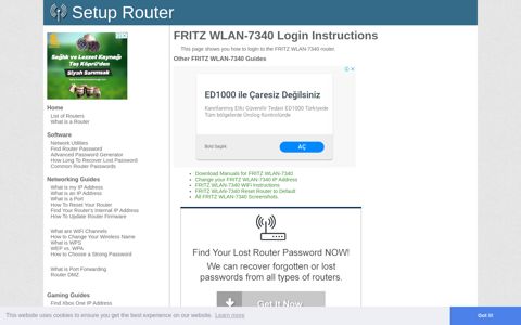 How to Login to the FRITZ WLAN-7340 - SetupRouter
