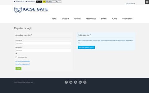 Register or login - IGCSE Gate - Education Consultant