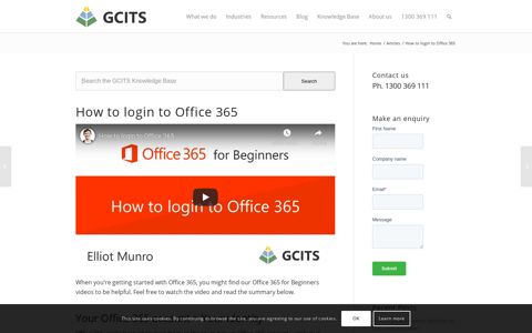 How to login to Office 365 - GCITS