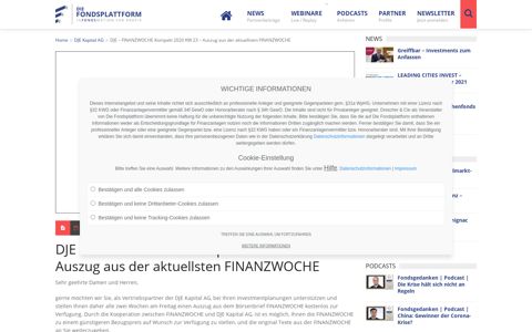 DJE – FINANZWOCHE Kompakt 2020 KW 23 – Auszug aus ...