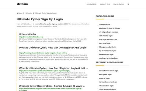 Ultimate Cycler Sign Up Login ❤️ One Click Access - iLoveLogin
