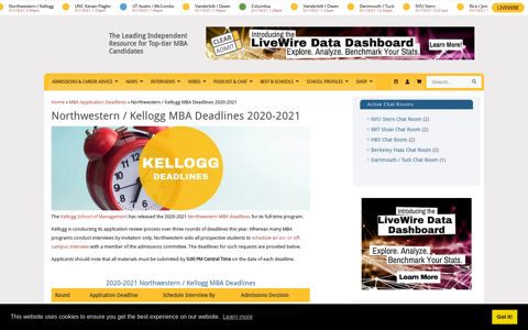 Northwestern / Kellogg MBA Deadlines 2020-2021 | Clear Admit