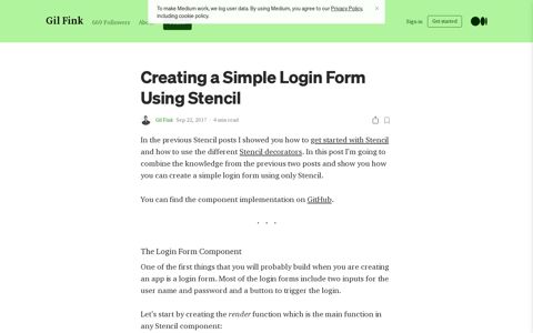 Creating a Simple Login Form Using Stencil | by Gil Fink ...