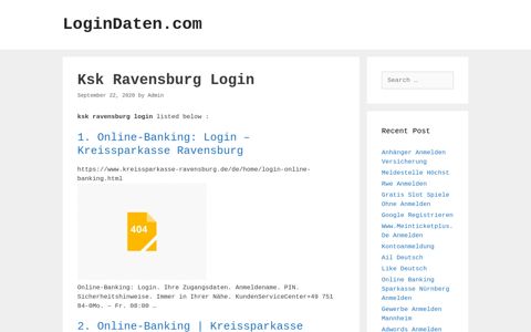 Ksk Ravensburg - Online-Banking: Login - Kreissparkasse ...