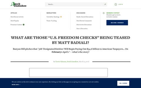 What are those “U.S. Freedom Checks” being teased by Matt ...