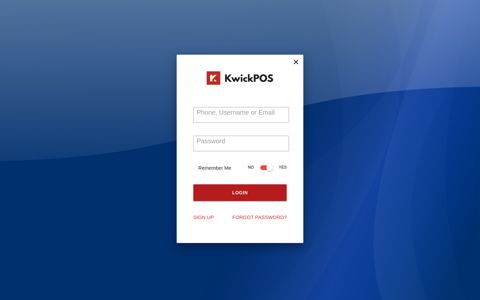 User login - KwickPOS