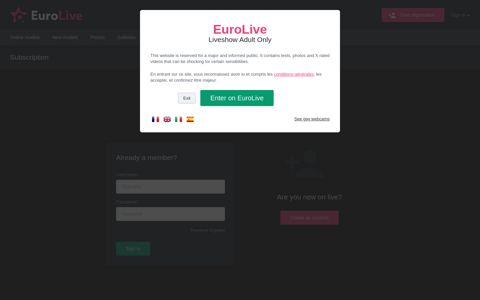 Sign up for free or sign in! - EuroLive