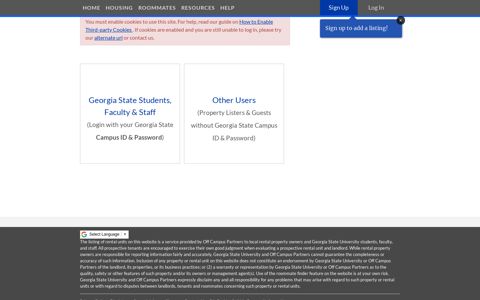 Off Campus Housing Search | Account Login - Georgia State ...