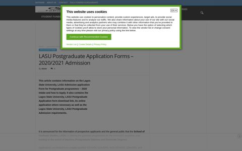 LASU Postgraduate Application Forms – 2020/2021 ...
