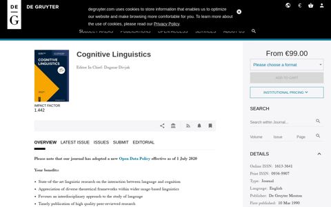 Cognitive Linguistics | De Gruyter