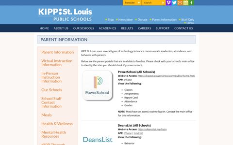 Parent Portal - Parent Information - KIPP St. Louis