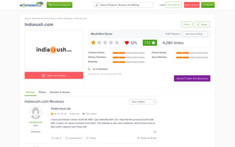 INDIARUSH.COM Reviews, Feedback, Complaint, Experience ...