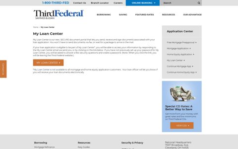 My Loan Center | Secure Document Portal | Third Federal