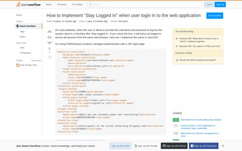 How to implement "Stay Logged In" when user login in to the ...