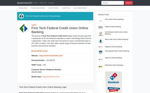First Tech Federal Credit Union Online Banking Login