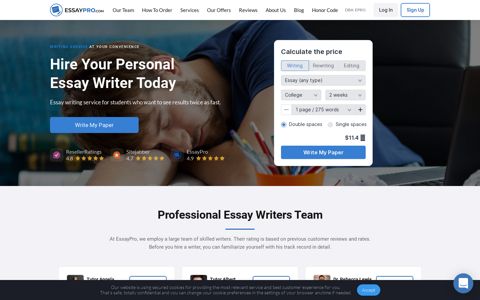 Essay Writing Service at $7/page: Your Personal Essay Writer