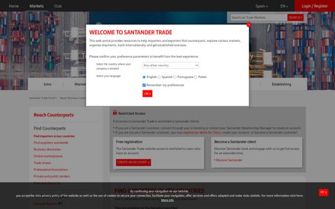 Find importers in key countries - Santandertrade.com