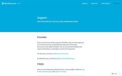 Support - WordPress.com Apps