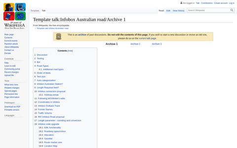 Template talk:Infobox Australian road/Archive 1 - Wikipedia
