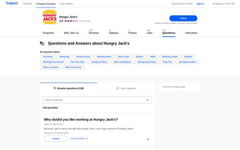 Questions and Answers about Hungry Jack's | Indeed.com
