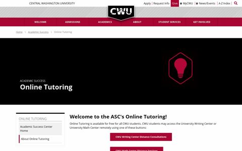 Online Tutoring | Central Washington University