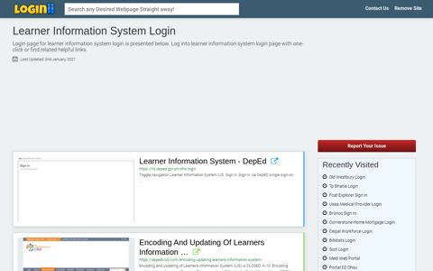 Learner Information System Login - Loginii.com