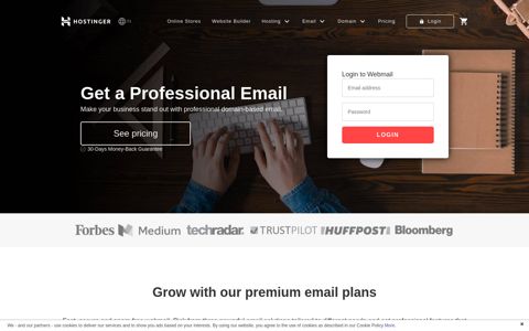 Webmail: create new or access your existing email account