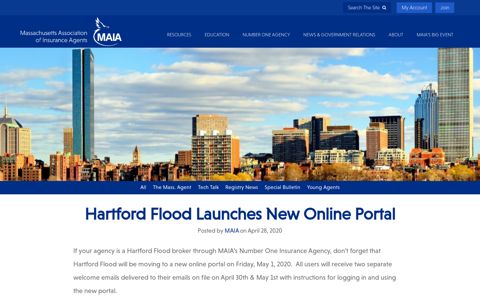 Hartford Flood Launches New Online Portal - MassAgent