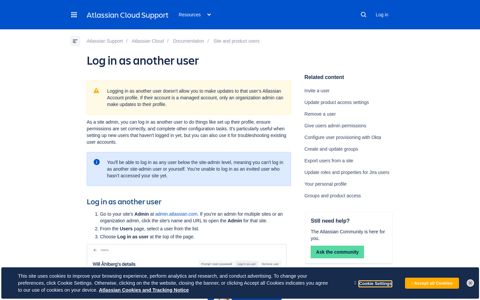 Log in as another user | Atlassian Cloud | Atlassian ...