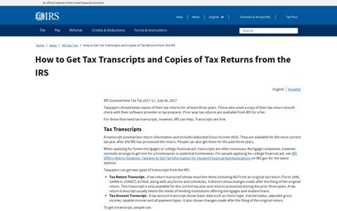 How to Get Tax Transcripts and Copies of Tax Returns from ...