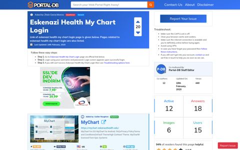 Eskenazi Health My Chart Login