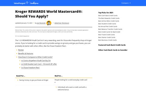 Kroger REWARDS World Mastercard®: Should You Apply ...