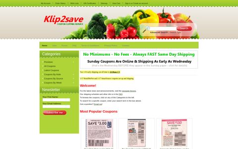 Klip2save Coupon Clipping Service