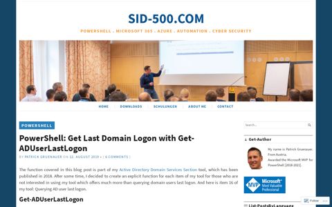 PowerShell: Get Last Domain Logon with Get-ADUserLastLogon