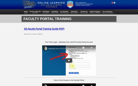 Faculty Portal Training | WLAC Distance Learning