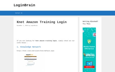 knet amazon training login - LoginBrain