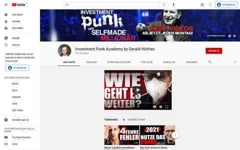 Investment Punk Academy by Gerald Hörhan - YouTube