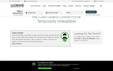 My Club Grand Online Portal Temporarily Unavailable | Grand ...