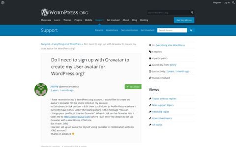 Do I need to sign up with Gravatar to create my User avatar for ...