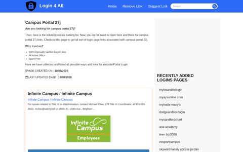 campus portal 27j - Official Login Page [100% Verified]
