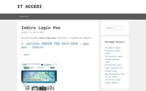 Indire Pon Login - ItAccedi